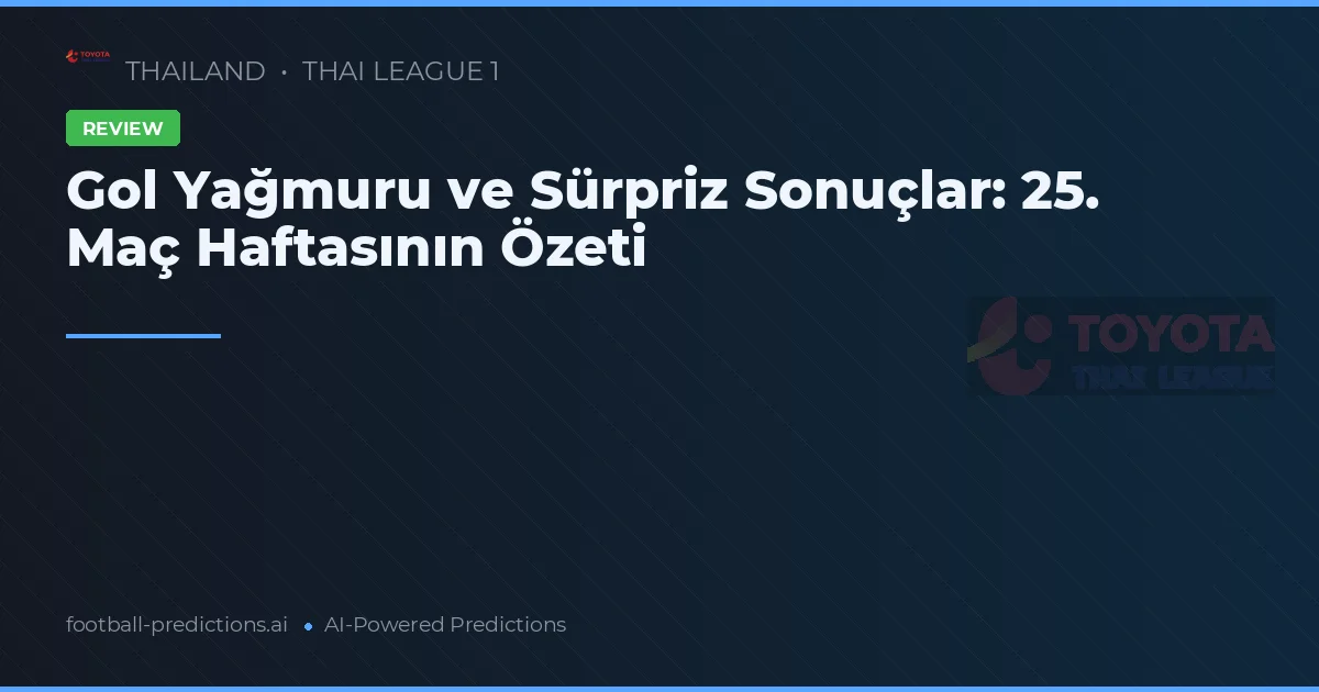 Gol Yağmuru ve Sürpriz Sonuçlar: 25. Maç Haftasının Özeti