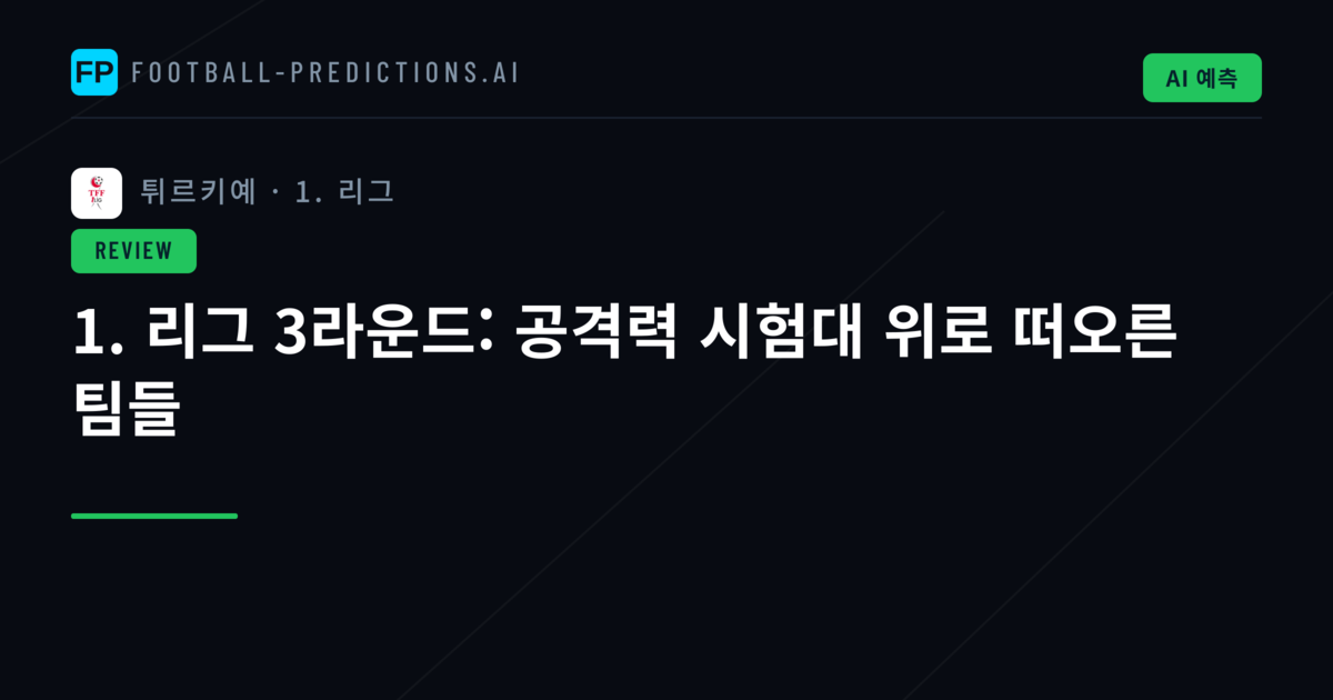 1. 리그 3라운드: 공격력 시험대 위로 떠오른 팀들