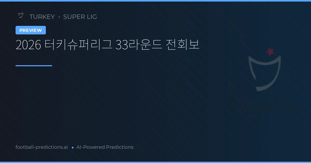 2026 터키슈퍼리그 33라운드 전회보