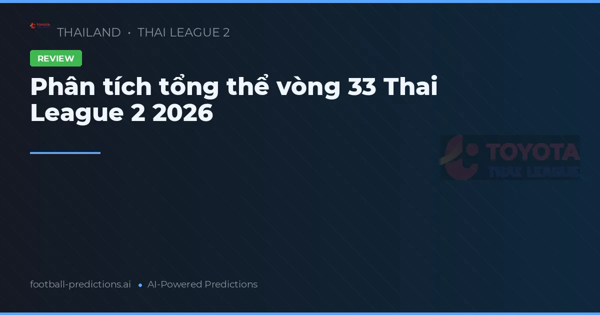 Phân tích tổng thể vòng 33 Thai League 2 2026