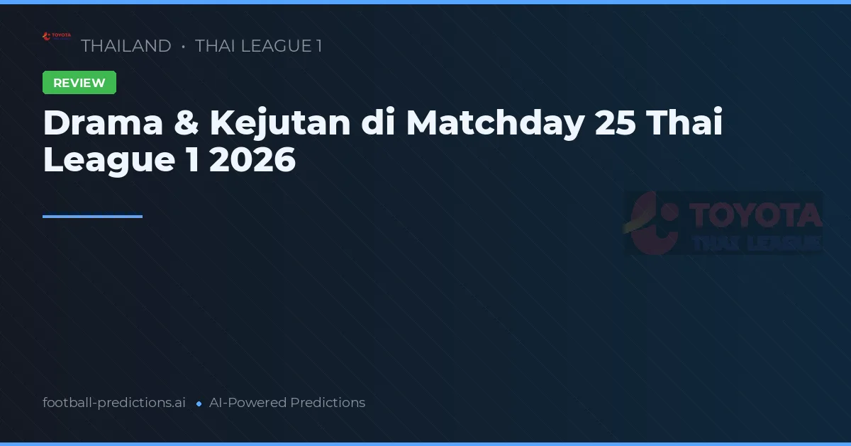 Drama & Kejutan di Matchday 25 Thai League 1 2026