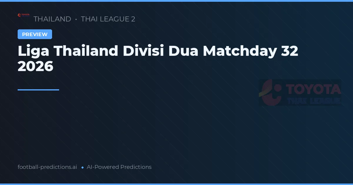 Liga Thailand Divisi Dua Matchday 32 2026
