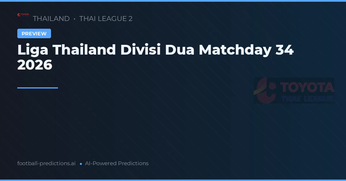 Liga Thailand Divisi Dua Matchday 34 2026