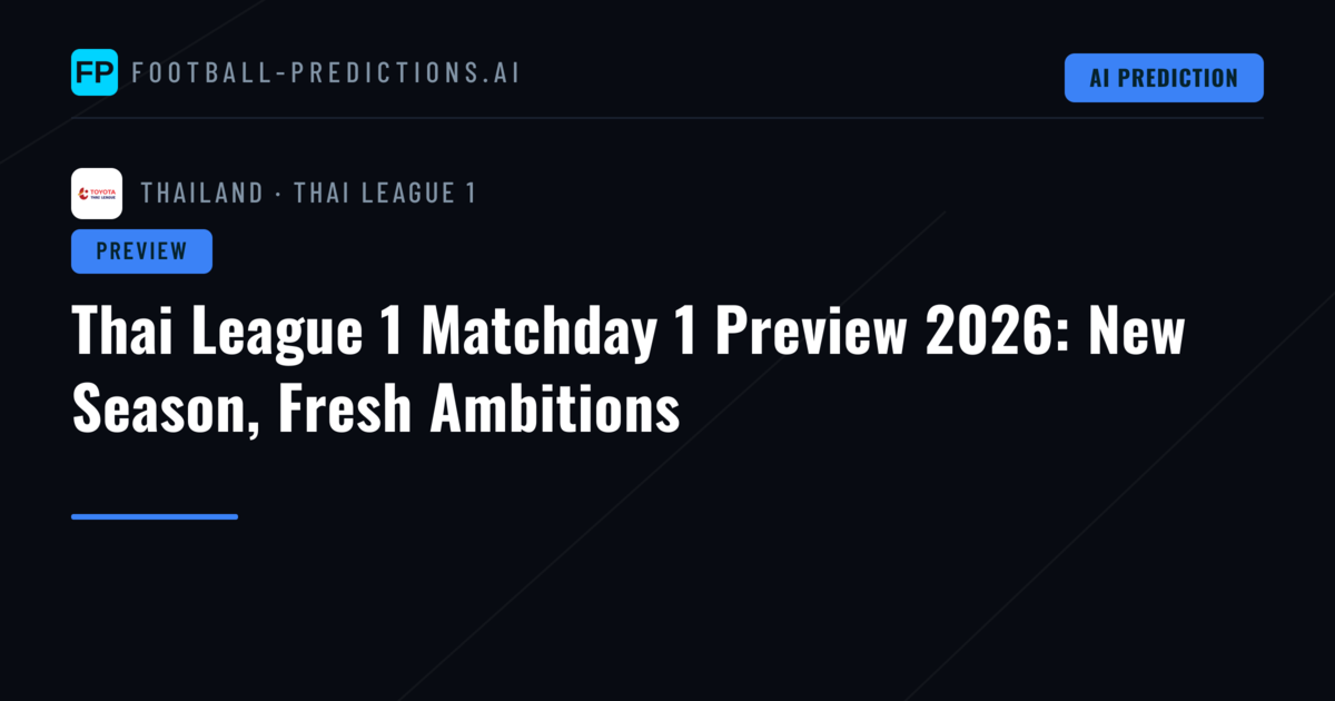 Thai League 1 Matchday 1 Preview 2026: New Season, Fresh Ambitions