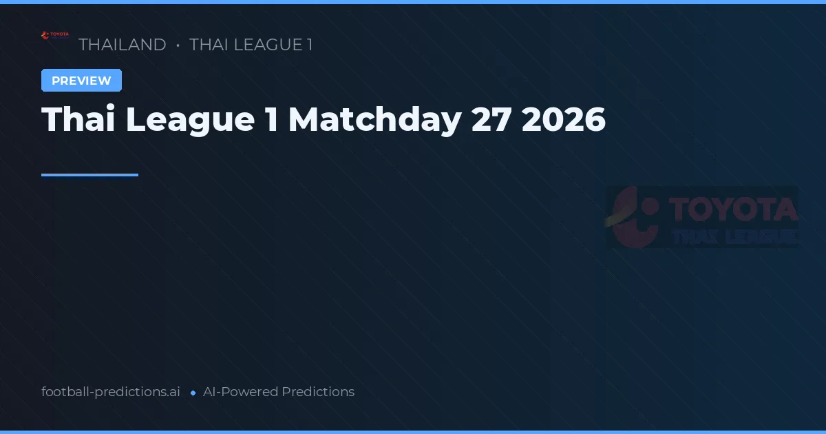 Thai League 1 Matchday 27 2026