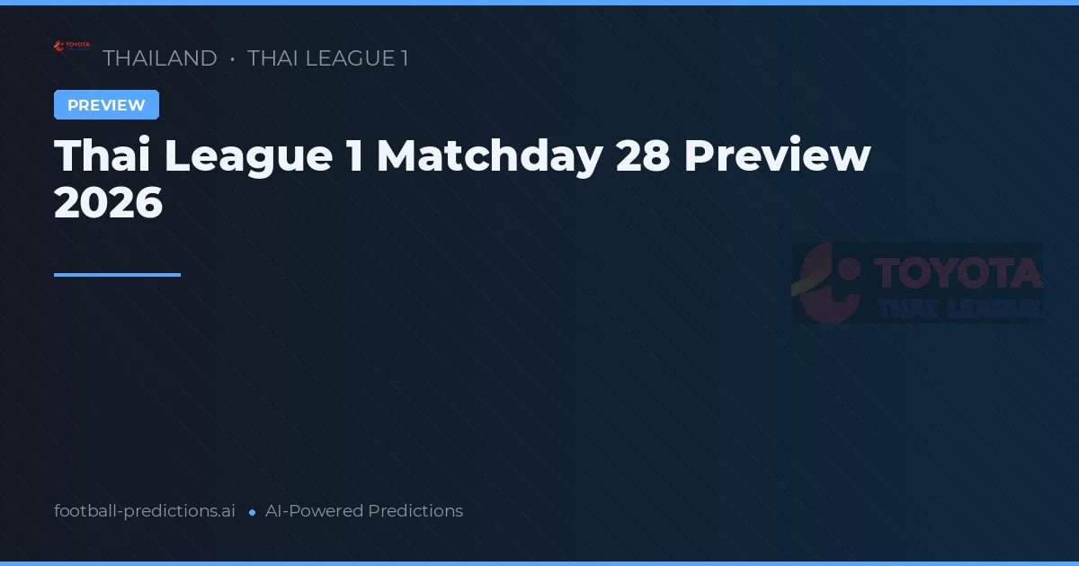 Thai League 1 Matchday 28 Preview 2026