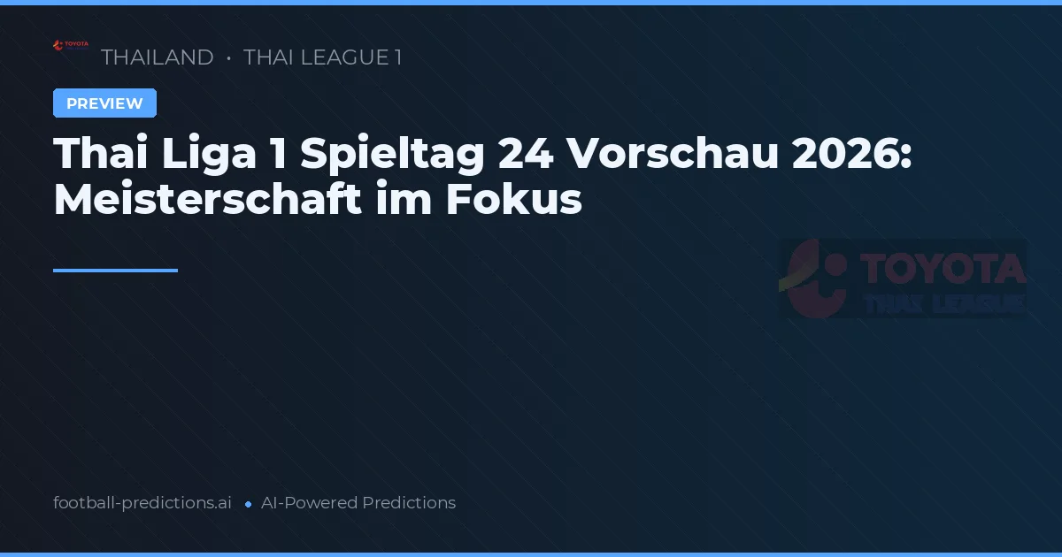Thai Liga 1 Spieltag 24 Vorschau 2026: Meisterschaft im Fokus