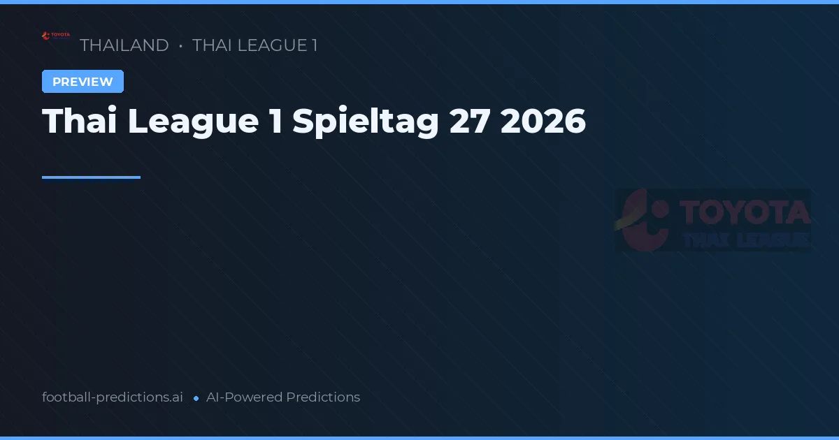 Thai League 1 Spieltag 27 2026
