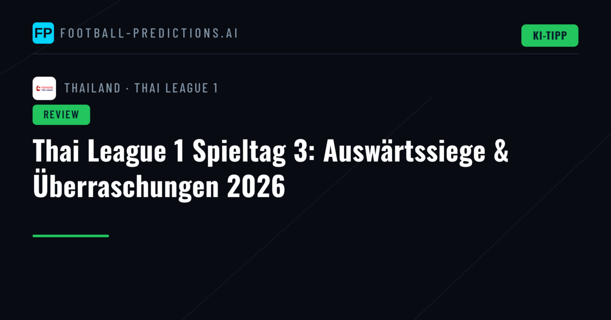 Thai League 1 Spieltag 3: Auswärtssiege & Überraschungen 2026