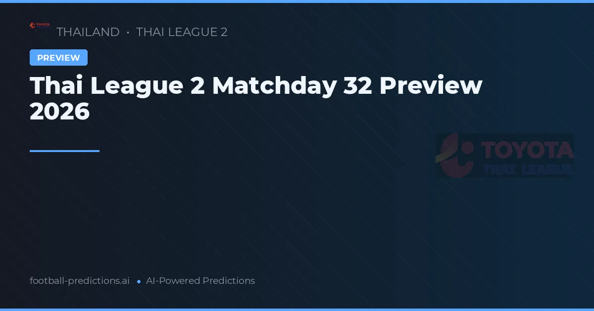 Thai League 2 Matchday 32 Preview 2026