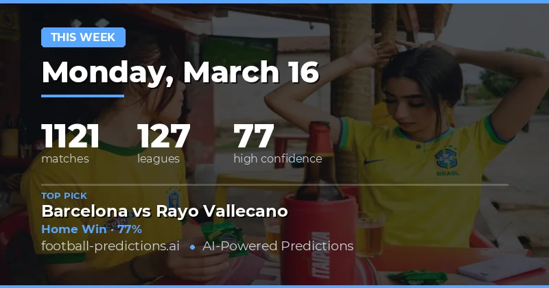 Football Predictions 16 Mar – 22 Mar 2026: Best Bets & Tips