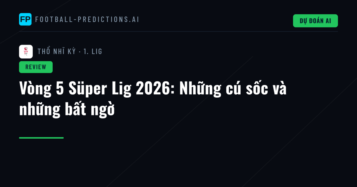 Vòng 5 Süper Lig 2026: Những cú sốc và những bất ngờ