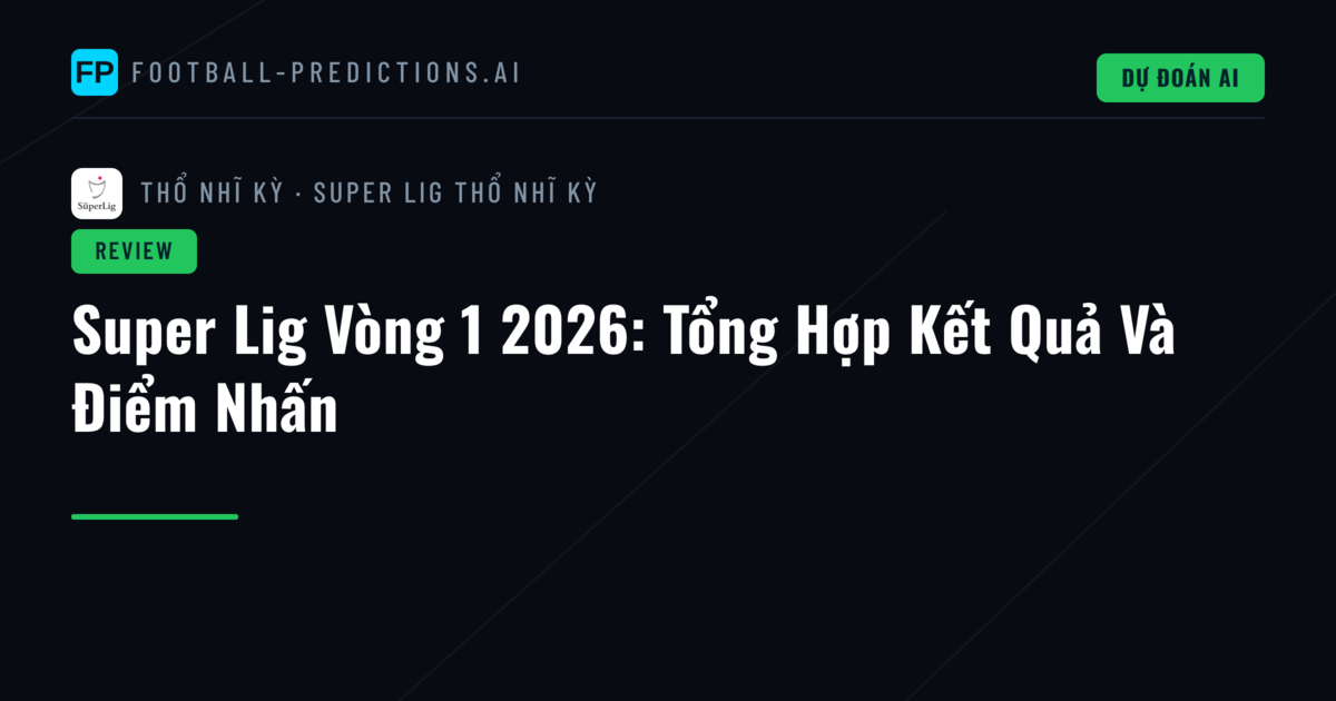 Super Lig Vòng 1 2026: Tổng Hợp Kết Quả Và Điểm Nhấn