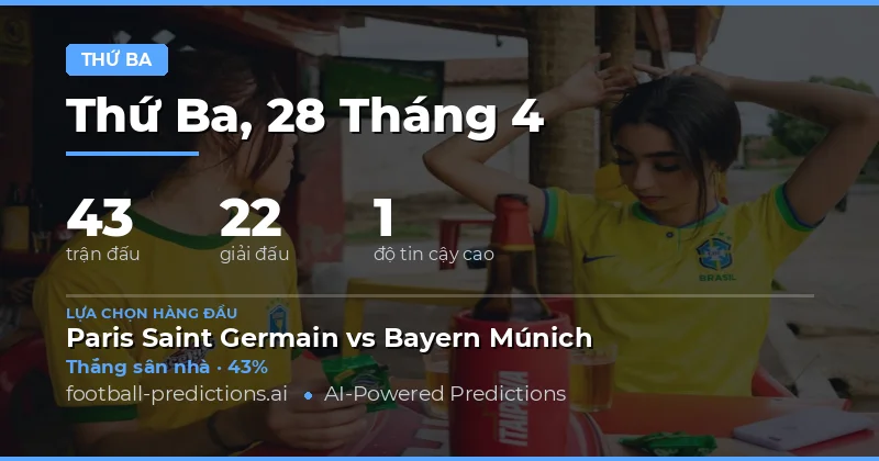 Dự đoán các trận đấu vào thứ Ba, 28 tháng 4 năm 2026