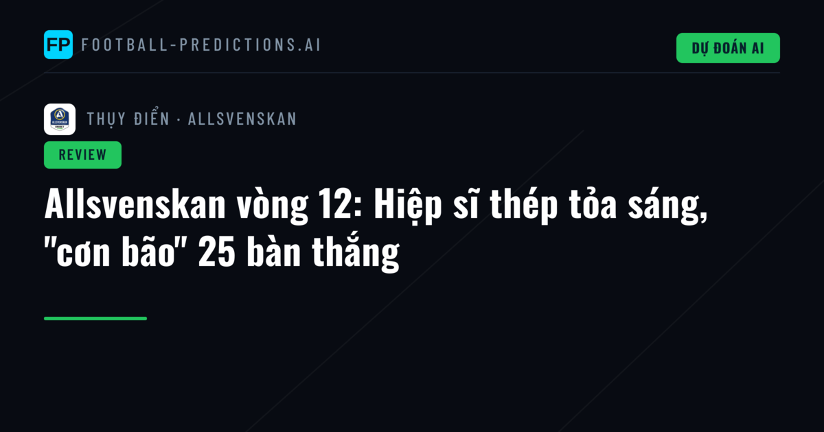Allsvenskan vòng 12: Hiệp sĩ thép tỏa sáng, "cơn bão" 25 bàn thắng