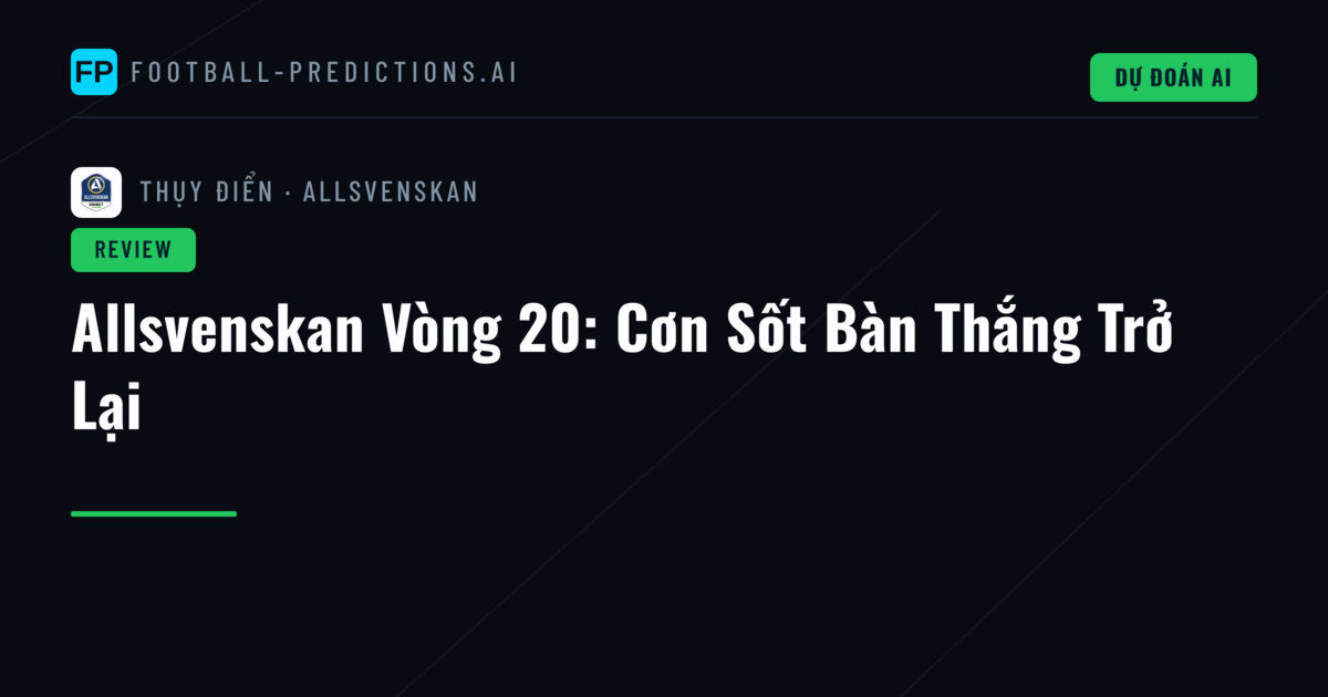 Allsvenskan Vòng 20: Cơn Sốt Bàn Thắng Trở Lại