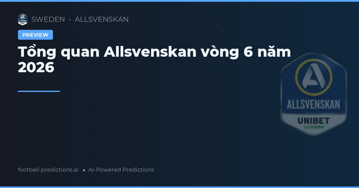 Tổng quan Allsvenskan vòng 6 năm 2026