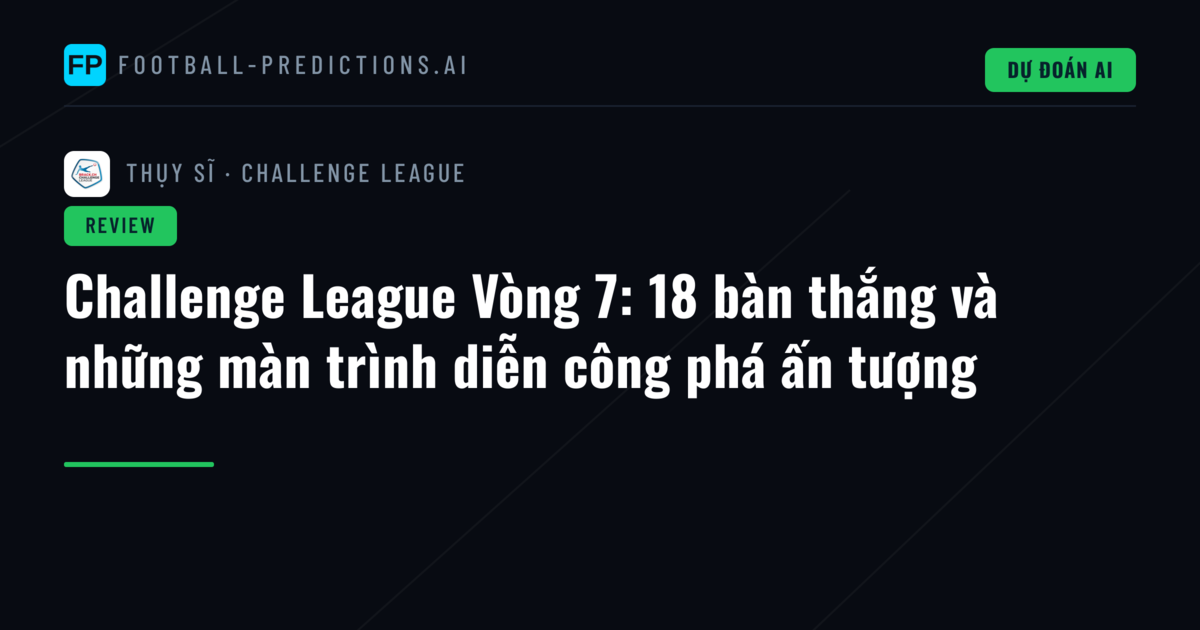 Challenge League Vòng 7: 18 bàn thắng và những màn trình diễn công phá ấn tượng