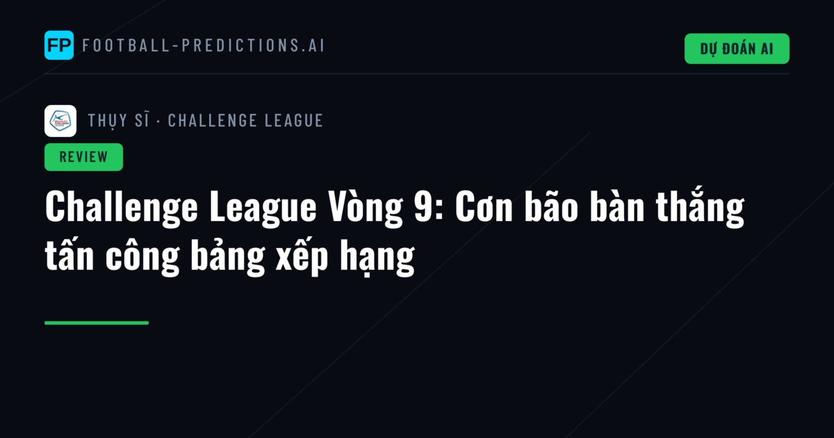 Challenge League Vòng 9: Cơn bão bàn thắng tấn công bảng xếp hạng