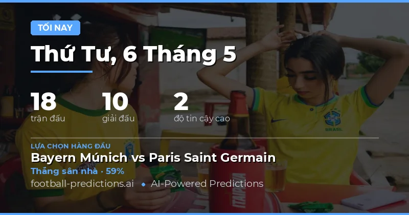 Tổng quan thị trường bóng đá tối nay 6 tháng 5 năm 2026