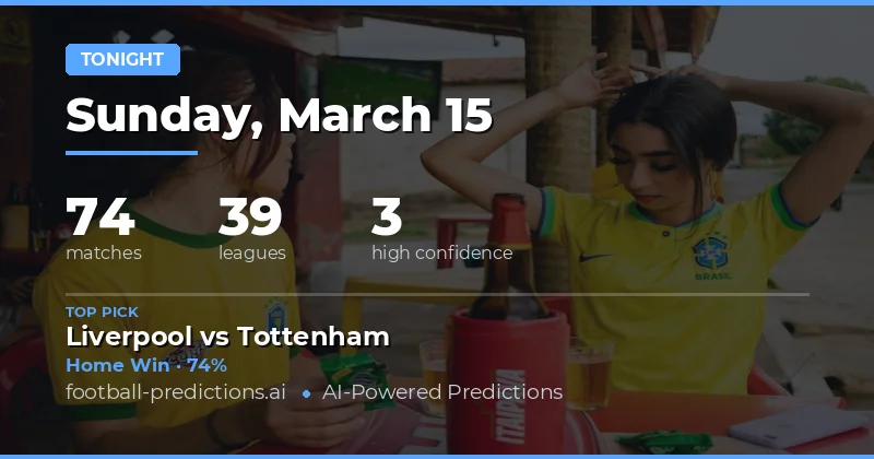 Football Predictions Tonight 15 Mar 2026: Best Bets & Tips