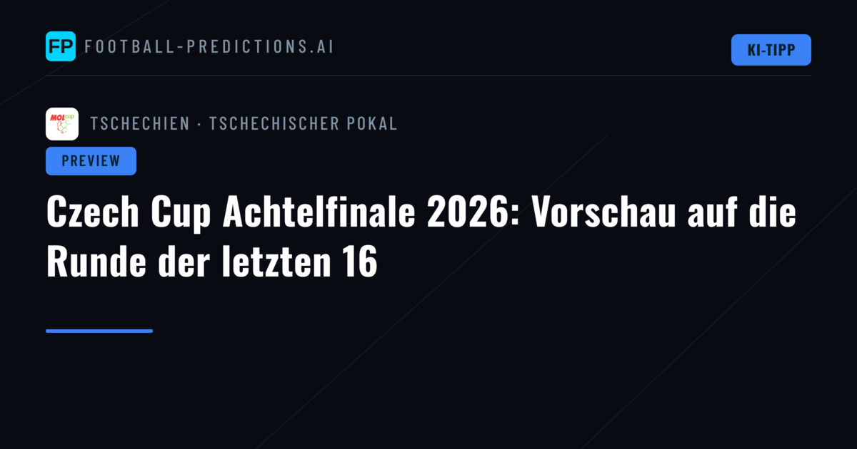 Czech Cup Achtelfinale 2026: Vorschau auf die Runde der letzten 16
