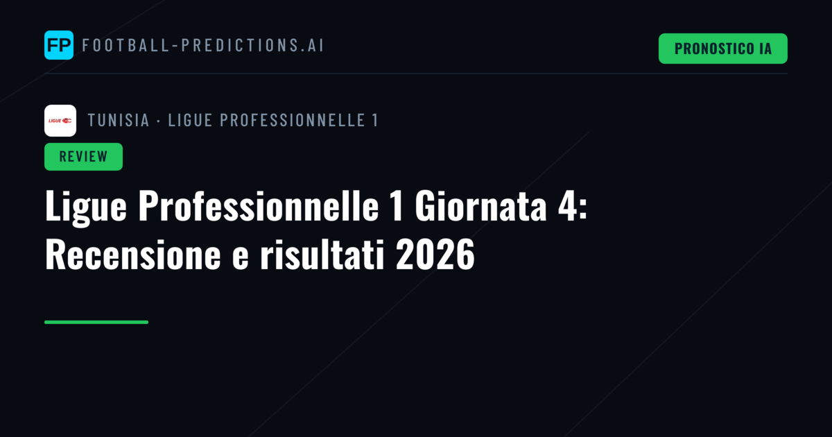 Ligue Professionnelle 1 Giornata 4: Recensione e risultati 2026