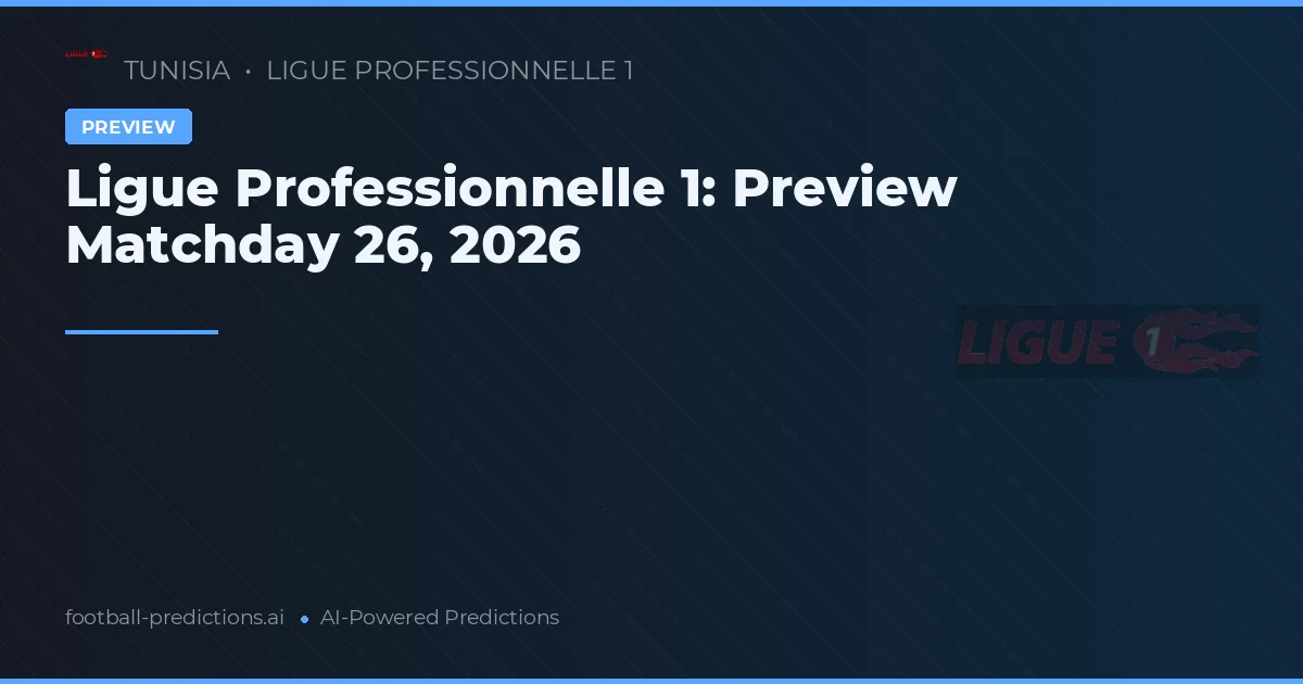 Ligue Professionnelle 1: Preview Matchday 26, 2026