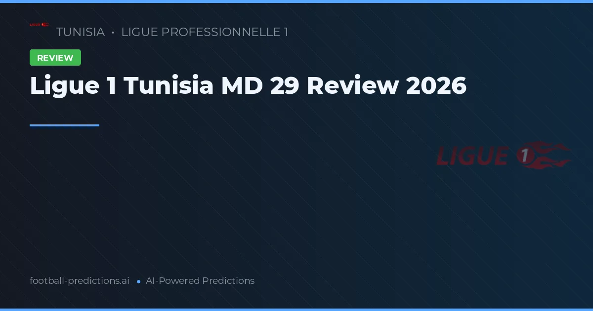 Ligue 1 Tunisia MD 29 Review 2026