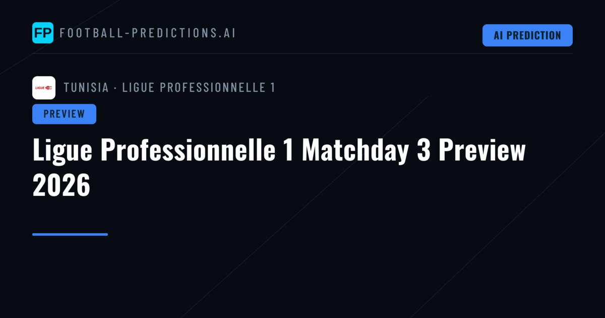 Ligue Professionnelle 1 Matchday 3 Preview 2026