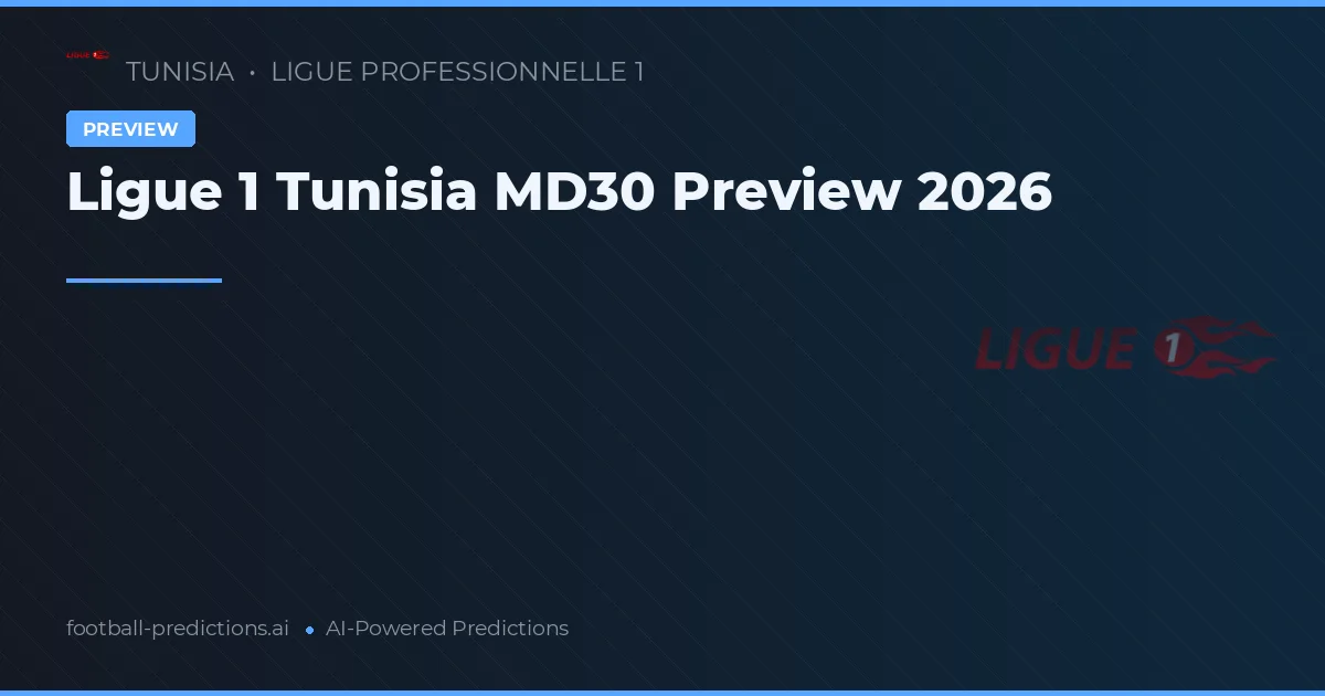 Ligue 1 Tunisia MD30 Preview 2026