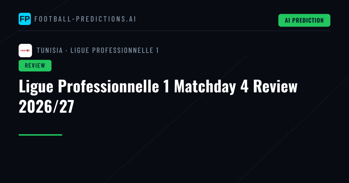 Ligue Professionnelle 1 Matchday 4 Review 2026/27