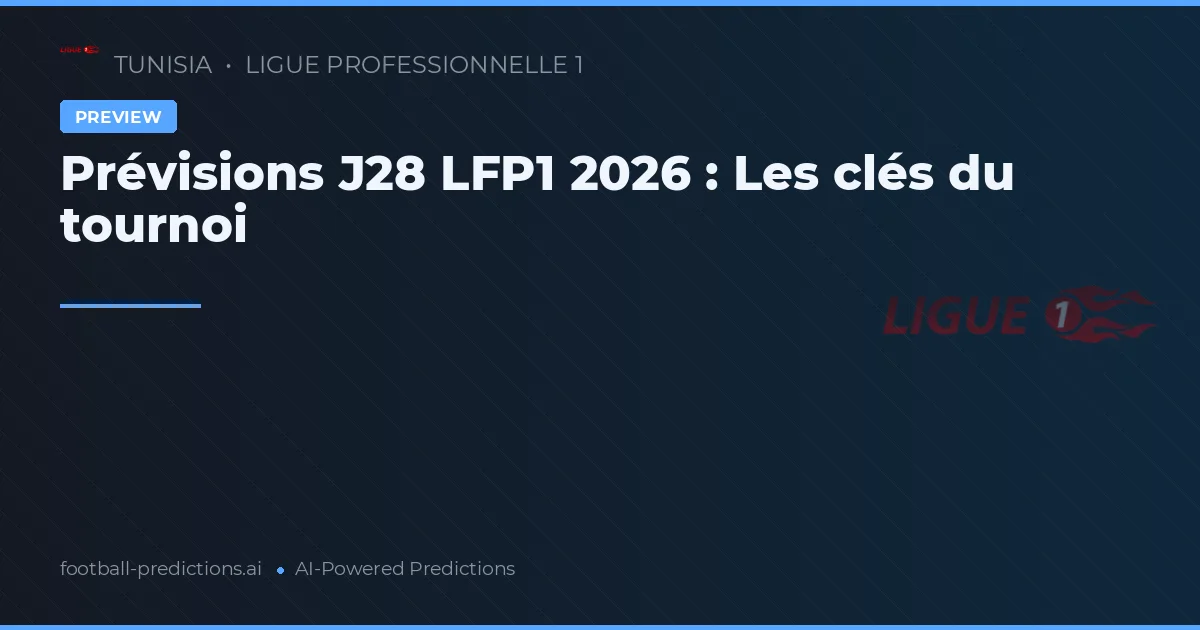 Prévisions J28 LFP1 2026 : Les clés du tournoi