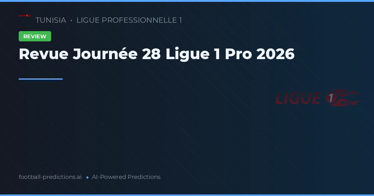 Revue Journée 28 Ligue 1 Pro 2026
