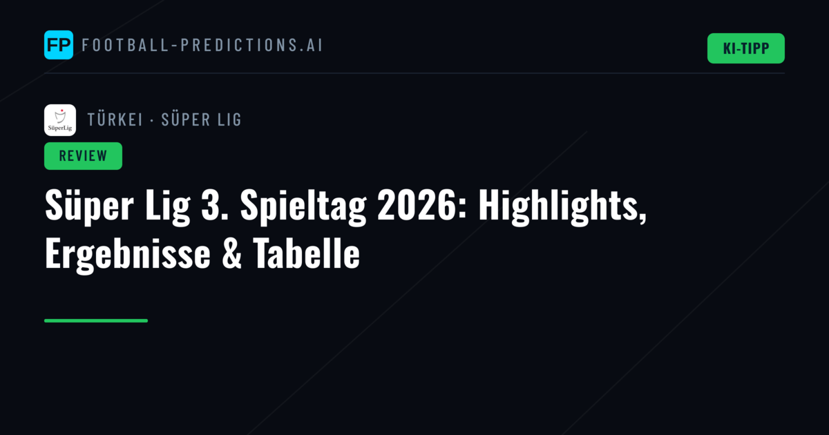 Süper Lig 3. Spieltag 2026: Highlights, Ergebnisse & Tabelle