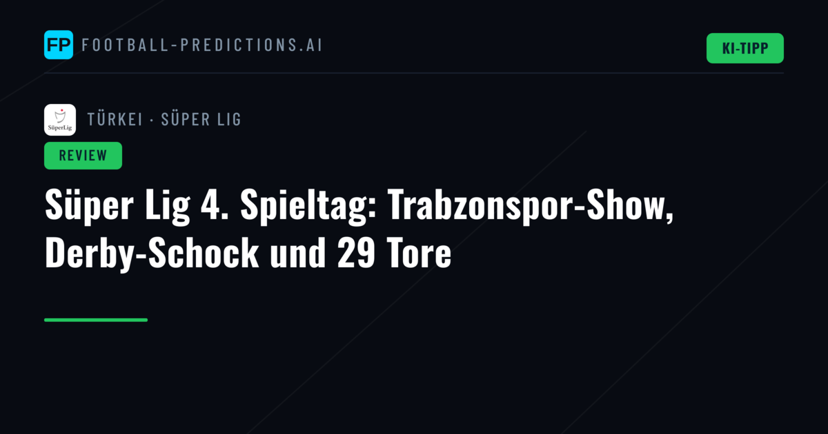 Süper Lig 4. Spieltag: Trabzonspor-Show, Derby-Schock und 29 Tore