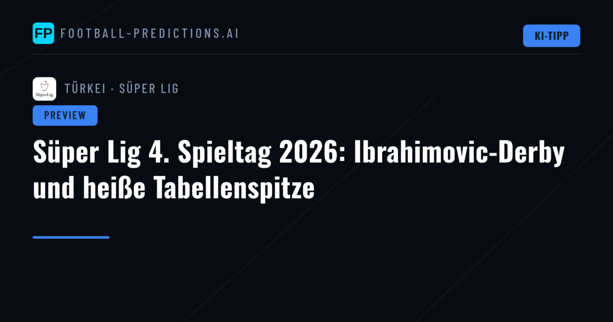 Süper Lig 4. Spieltag 2026: Ibrahimovic-Derby und heiße Tabellenspitze