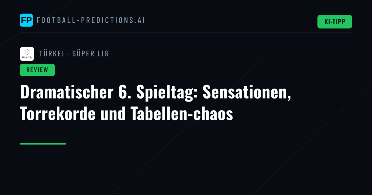 Dramatischer 6. Spieltag: Sensationen, Torrekorde und Tabellen-chaos