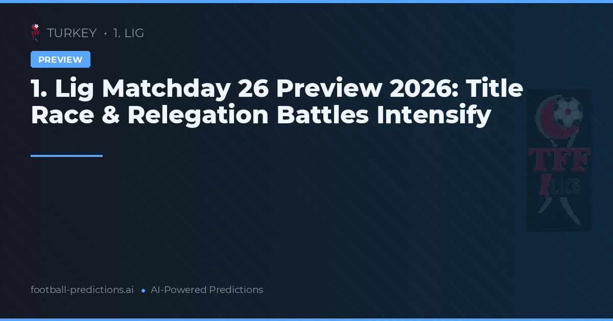 1. Lig Matchday 26 Preview 2026: Title Race & Relegation Battles Intensify