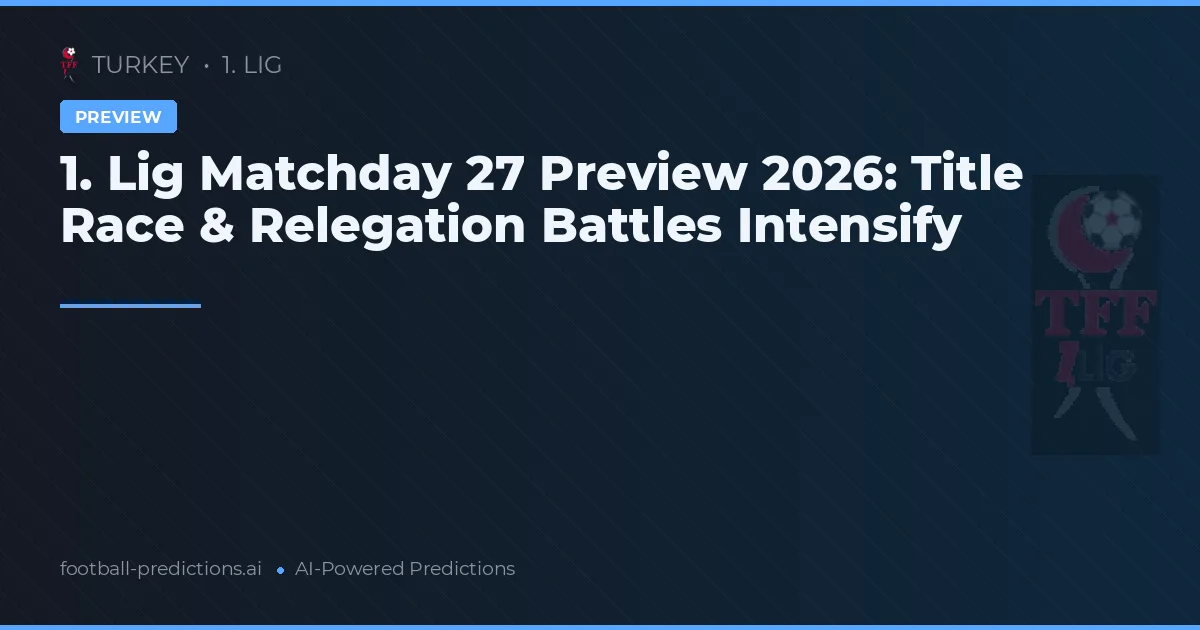 1. Lig Matchday 27 Preview 2026: Title Race & Relegation Battles Intensify