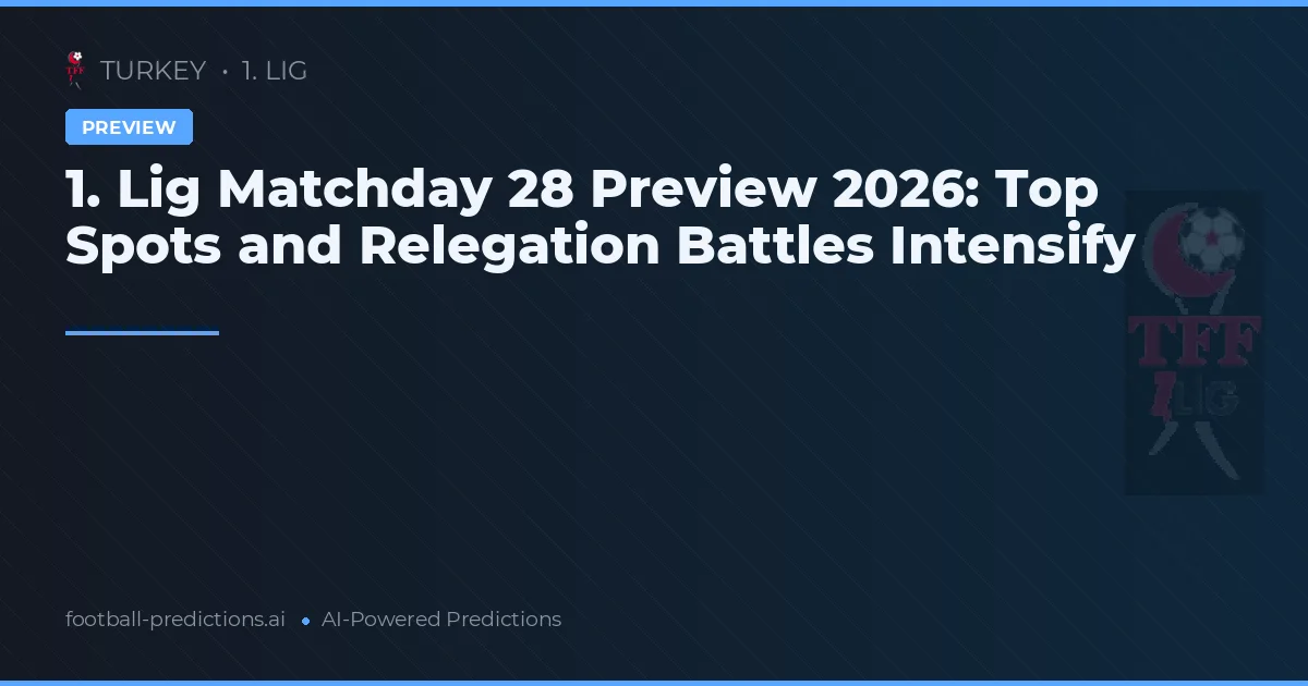 1. Lig Matchday 28 Preview 2026: Top Spots and Relegation Battles Intensify