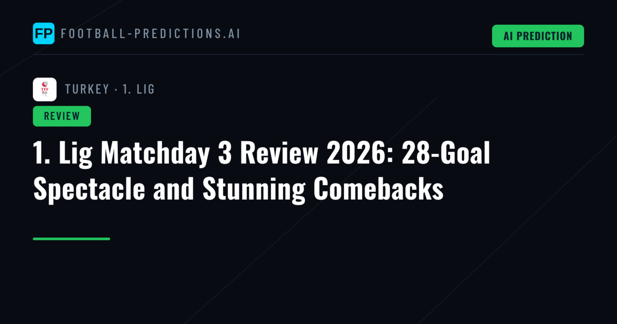 1. Lig Matchday 3 Review 2026: 28-Goal Spectacle and Stunning Comebacks