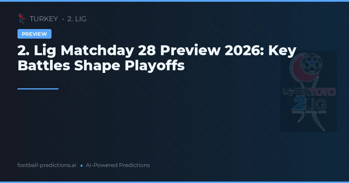 2. Lig Matchday 28 Preview 2026: Key Battles Shape Playoffs