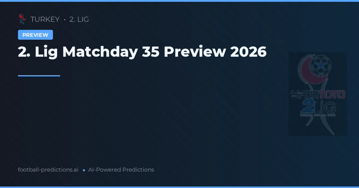 2. Lig Matchday 35 Preview 2026