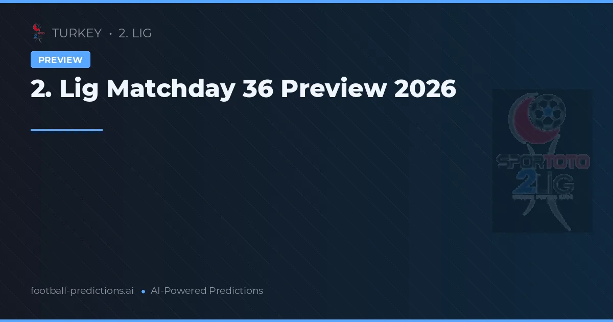 2. Lig Matchday 36 Preview 2026