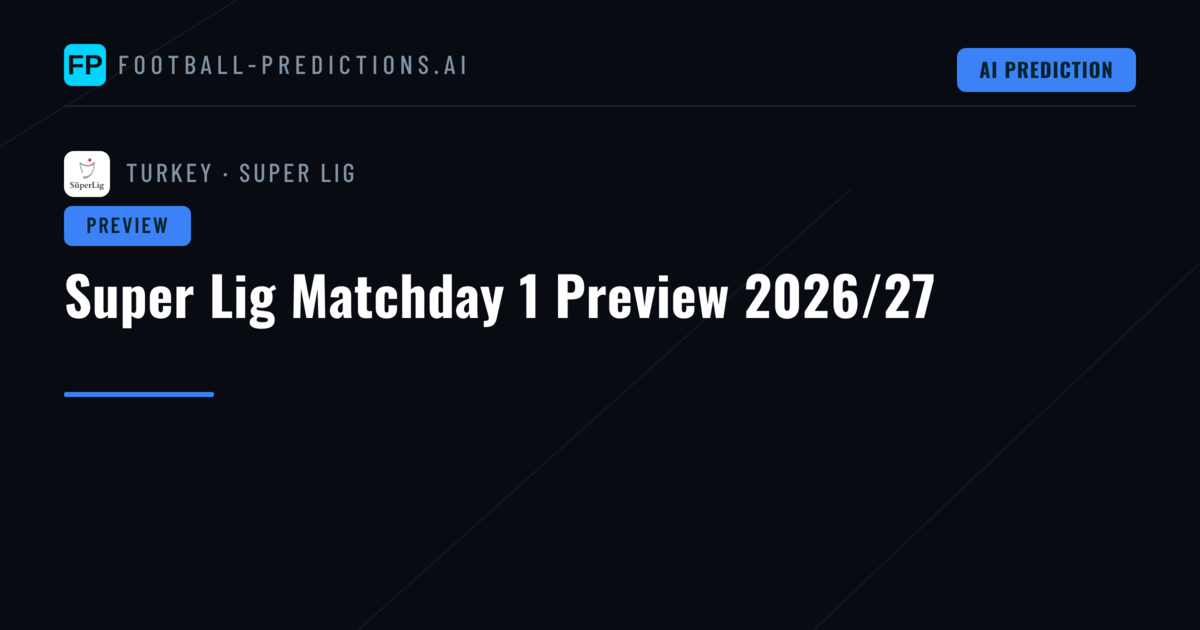 Super Lig Matchday 1 Preview 2026/27