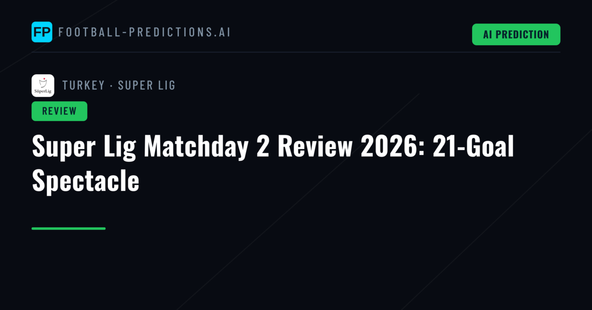 Super Lig Matchday 2 Review 2026: 21-Goal Spectacle