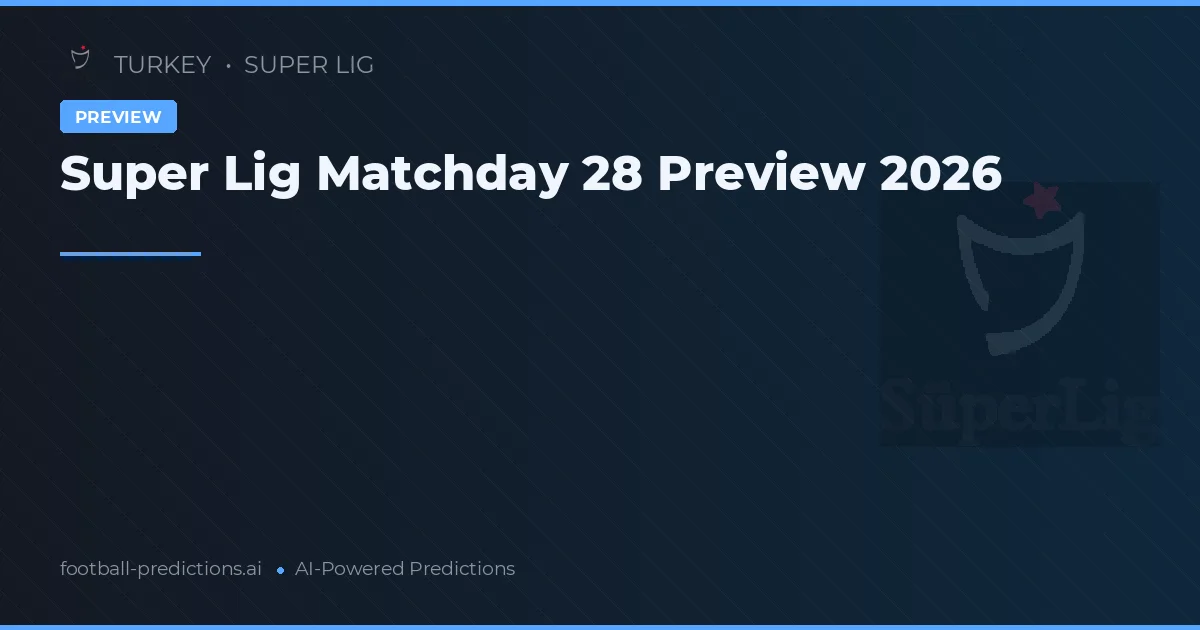 Super Lig Matchday 28 Preview 2026