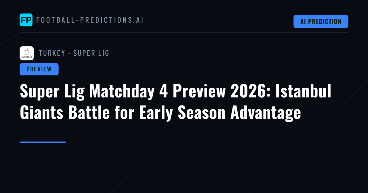 Super Lig Matchday 4 Preview 2026: Istanbul Giants Battle for Early Season Advantage