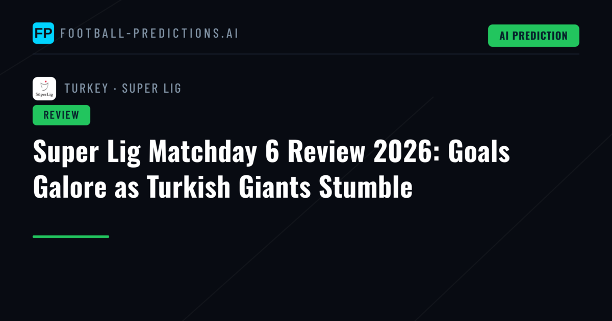 Super Lig Matchday 6 Review 2026: Goals Galore as Turkish Giants Stumble